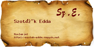 Szoták Edda névjegykártya